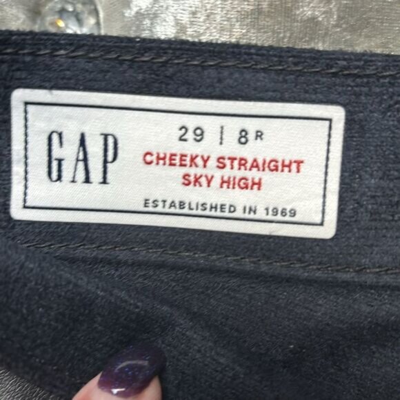 Gap NWT faux leather Cheeky Straight Sky High pants, size 8 R - Picture 10 of 13